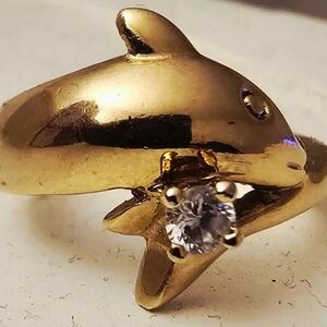 18K DOLPHIN Vintage Wrap Around Ring Rose Gold SZ 6